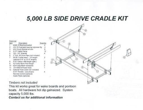 5000 lb. Side Drive Cradle Boat Lift - Boat Lift World