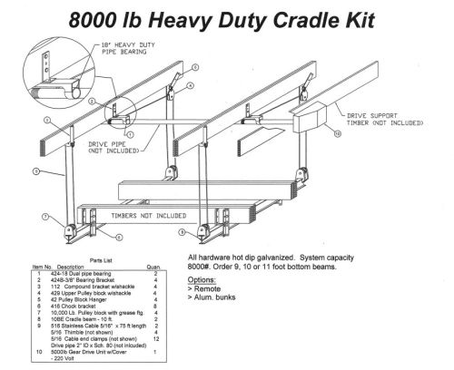 8000 lb. Cradle Boat Lift